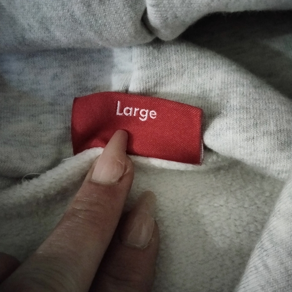 SUPREME "SIDELINE" HOODIE WHT/GREY SZ. LARGE - Picture 5 of 7